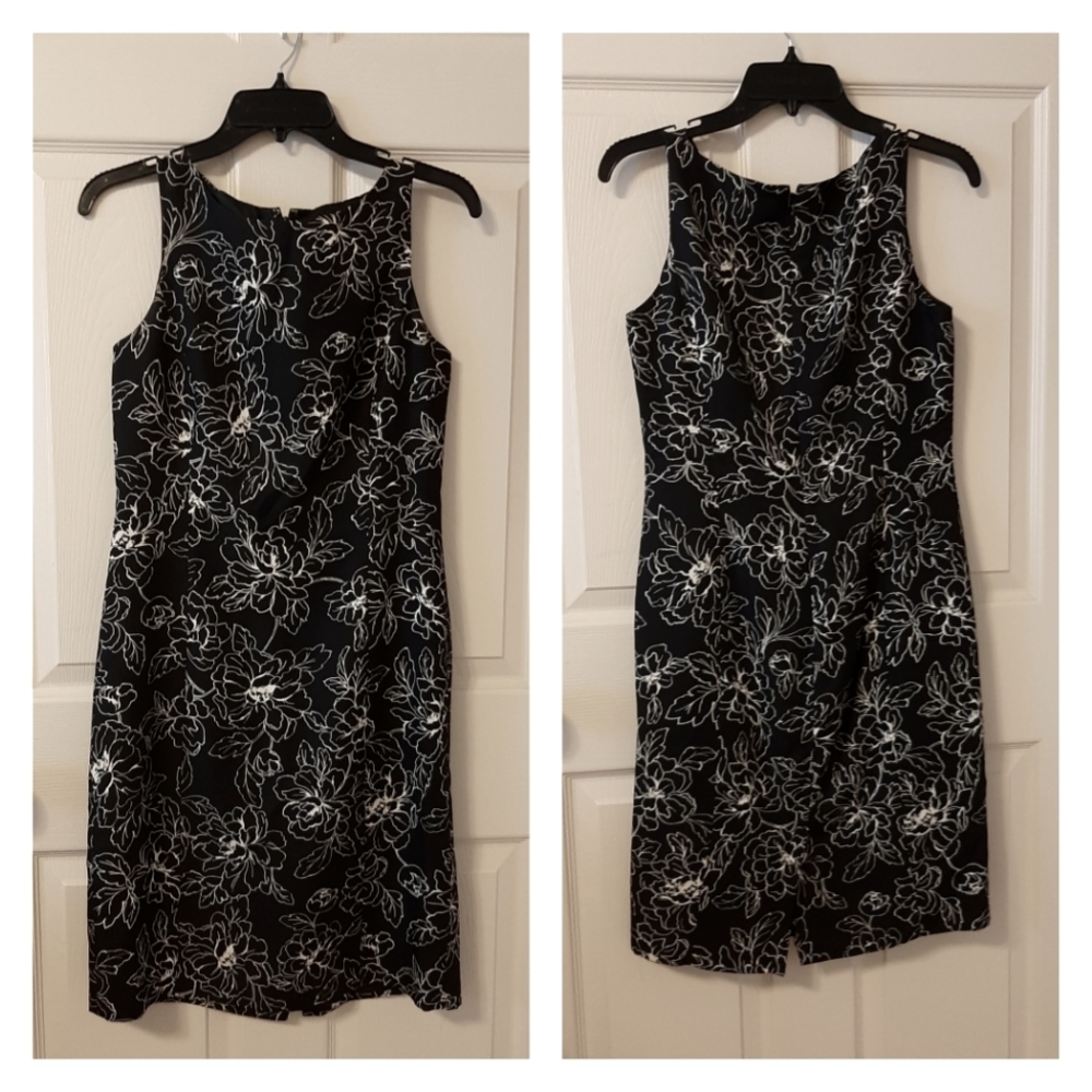 Anne Taylor Black and White Floral print dress